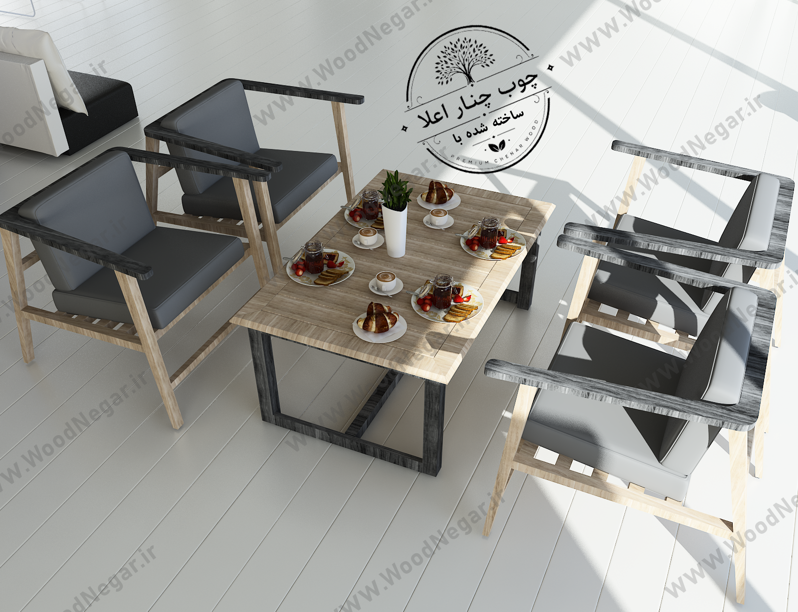 صندلی و میز رستورانی و خانگی پنج تکه سری مراکشی Morocco Restaurant