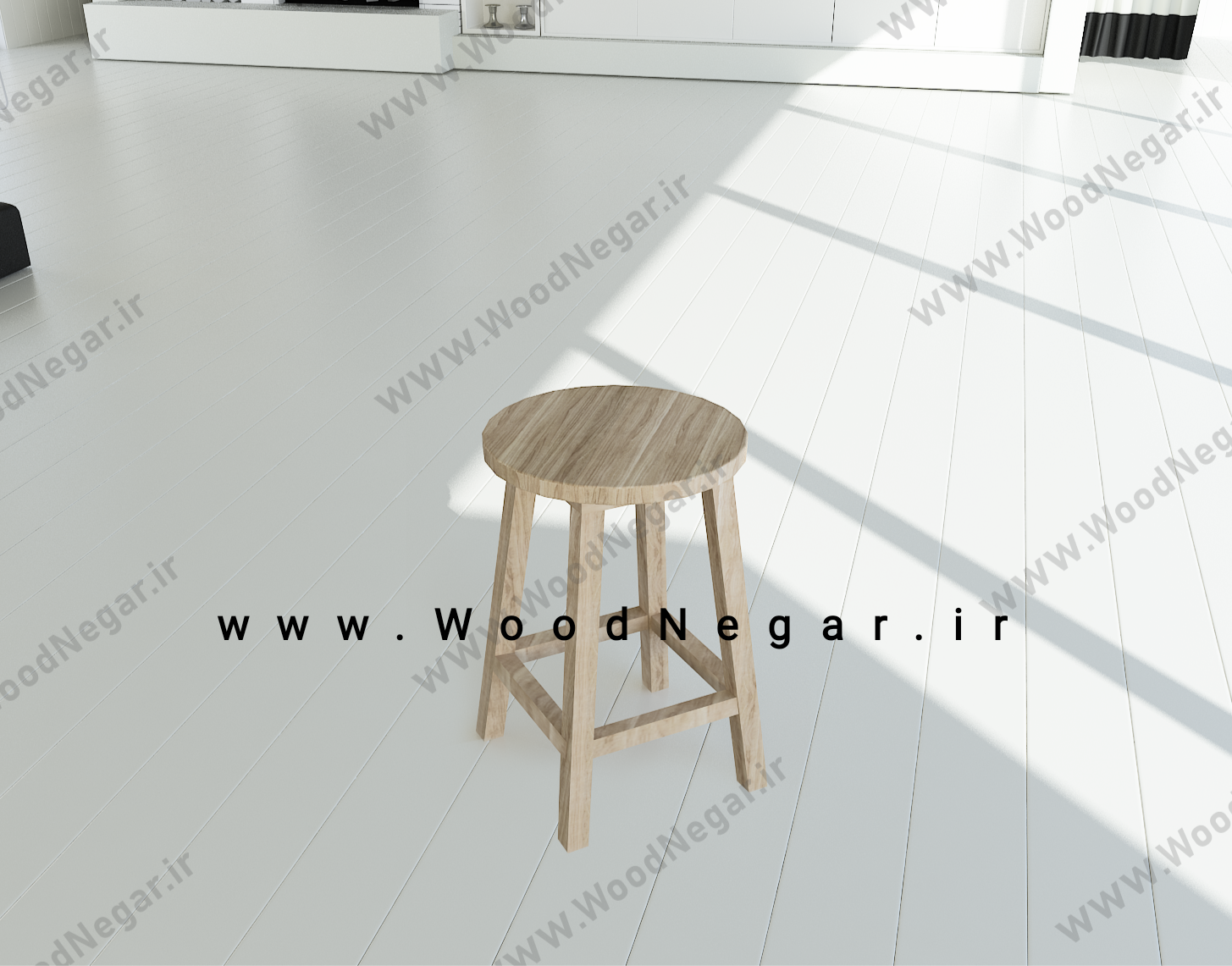 چهارپایه چوبی مدل آتلیه ای 60 cm