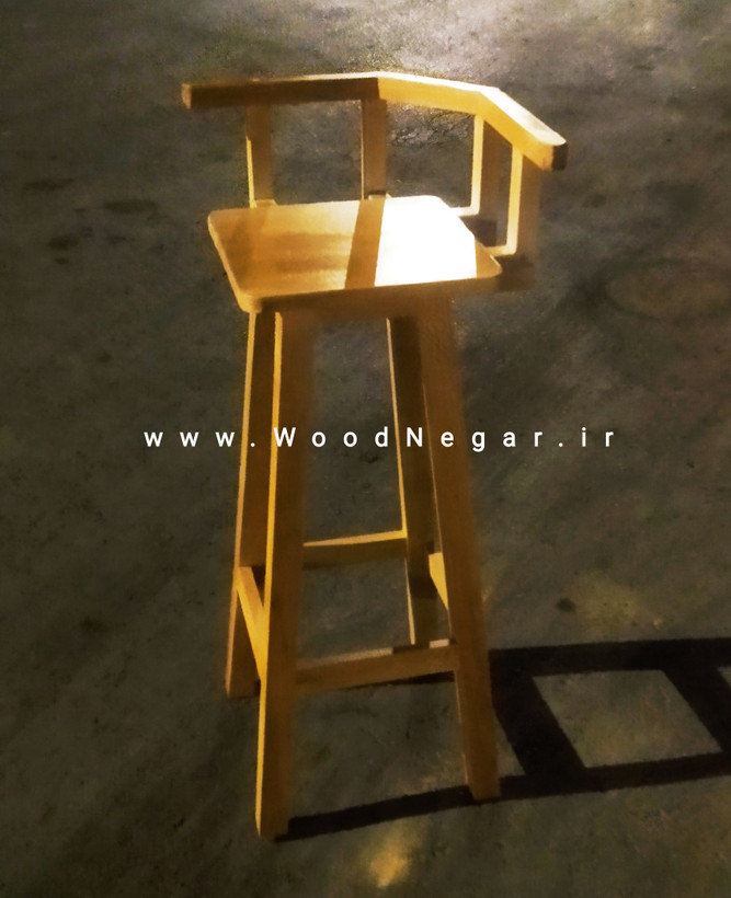 چهار پایه کانتر دسته دار چوبی کافه ای سری Classic Cafe 70 cm