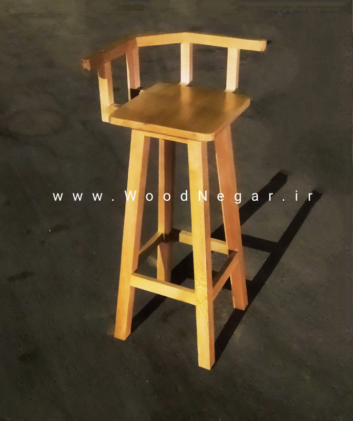 چهار پایه کانتر دسته دار چوبی کافه ای سری Classic Cafe 70 cm