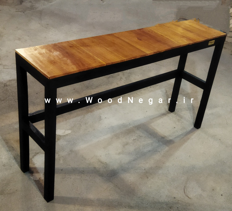 میز و صندلی کانتر دیواری سه نفره کافه ای چوبی سریClassic Cafe 85 cm