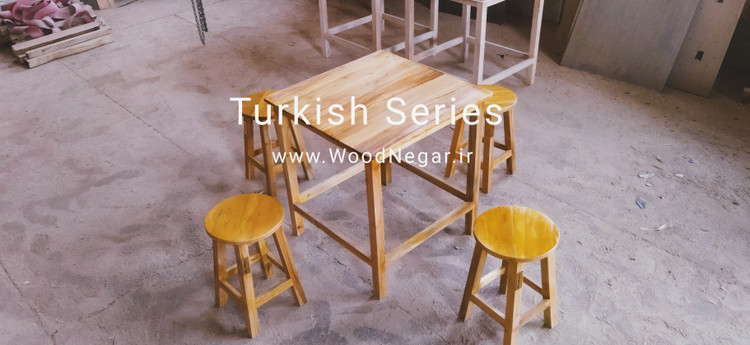 صندلی و میز چهار نفره کافه ای سری Turkish Tea Cafe